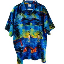 Vintage Rima Men&#39;s Hawaiian Aloha Shirt Ocean Sailing XL - $23.38