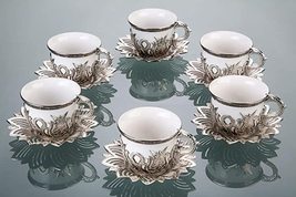 LaModaHome Silver Colorful Coffee Set of 6 with a Bowl - Includes 6 Cups... - £35.31 GBP