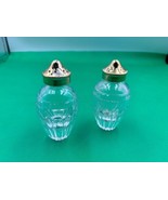 Pair of Waterford Marquis Crystal HANOVER Gold Salt &amp; Pepper Shakers - $59.99