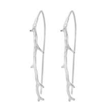 Exotic Antlers Branches Sterling Silver Slide Through Dangle Earrings - £12.42 GBP