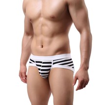 Men&#39;s Sexy Stripe Cotton Underwear shorts men boxers underpants Soft Briefs - £24.04 GBP