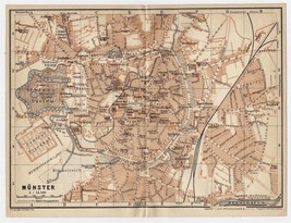 1910 Original Antique Map Of Munster North RHINE-WESTPHALIA / Germany - £16.82 GBP