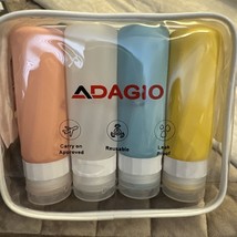 ADAGIO Travel Bottles for Toiletries TSA Approved Travel Size Containers 90 ML - £12.65 GBP