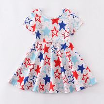 NEW 4th of July Stars Girls Boutique Short Sleeve Twirl Dress - £8.69 GBP