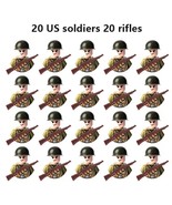 20pcs/lot WW2 Military US Soldiers Building Blocks Army Figures Bricks T... - $24.99