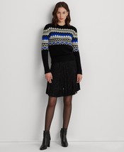 Lauren Ralph Lauren Women&#39;s Beaded Mesh a-Line Skirt, Black, 16 - $85.60