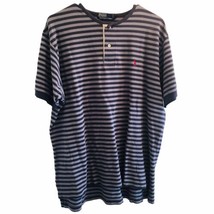 Vintage 90&#39;s Polo Ralph Lauren Blue Striped Mens Size Large T Shirt Red Pony - £18.59 GBP