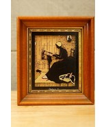 Vintage Reverse Painted Silhouette Framed Art Richards Germany Lady Need... - £22.43 GBP