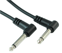 6Ft 1/4Inch Angled Mono (Ts) Guitar Cable Male To Male 28Awg Nickel Plated - £12.81 GBP