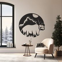 LaModaHome Rustic Bear Pattern Wall Art, Durable Metal Decor, Christmas Gift, Un - £26.55 GBP+