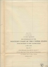  1851 Reconnoissance US Coast Survey Map Western Coast of the United States  - £117.48 GBP