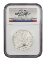 S.S. New York: 1827 50C NGC Shipwreck Effect - £457.81 GBP