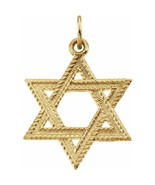 14K Yellow Gold 23x18 mm Star of David Pendant Charm - $636.61 CAD