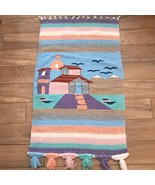 Vintage Mexican Pastel Houses church Wall Hanging decor Tapestry southwe... - $60.14 CAD