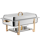 CHAFER SET CATERING CHAFER SS GOLD ACCENT CATERING SERVING FOOD BUFFET D... - €270,48 EUR