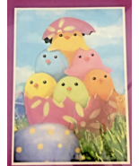 Colored Easter Eggs House Garden Yard Flag 28x40&quot; Baby Chicks Decorative... - £18.11 GBP