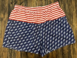 Aftco Swim Trunks Mens Large American Flag Red White Blue Mesh Lined Dra... - $29.69