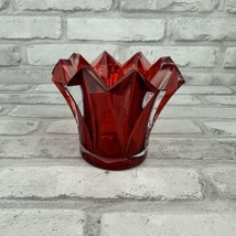 Mikasa Skyline Red Votive Candle Holder Heavy Lead Crystal Czech Republic - £13.67 GBP