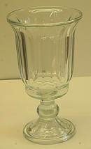 Home Interiors Hurricane Vase Candle Holder Clear Glass Ribbed Footed Ball Stem - $59.39