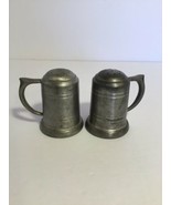 Vintage Preisner Pewter Tankard style salt &amp; Pepper shakers. Used - £19.60 GBP