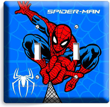 Amazing SPIDER-MAN Superhero Double Light Switch Wall Plate Boys Room Home Decor - £10.89 GBP