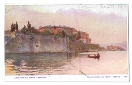 Greece Corfou Postcard, Royal Palace And Port 1910s Vintage Corfu Aspiotis - £3.95 GBP