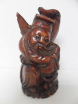 Rosewood Chinese Monk carved statue, very good condition, 5 1/4&quot; tall[a7] - £51.42 GBP
