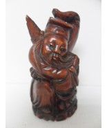 Rosewood Chinese Monk carved statue, very good condition, 5 1/4&quot; tall[a7] - $76.05 CAD