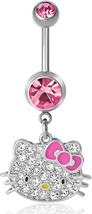 Belly Button Ring 14G Stainless Steel Kawaii Belly Button Piercing Jewelry, Sanr - $45.68+