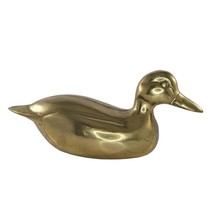 Vintage Mid Century Brass Duck Goose Large Heavy 10.75&quot; Long - £19.97 GBP