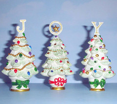 Lenox 3 PC. Christmas Tree Assortment Topped with Letters J-O-Y Handpainted New - £47.88 GBP