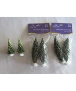 Lot of 6 2004 Holiday Time Village Collectibles Trees 6&quot; + 3.75&quot; Christm... - $166.58 MXN