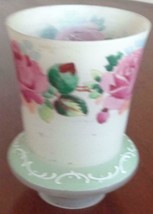 Beautiful Vintage Satin Glass Tulip Light Shade – Hand-Painted Floral Design - £20.08 GBP
