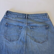 Topshop Moto RN#125149 Women's Blue Denim Frayed Mini Skirt Size 8 Waist 28" image 14