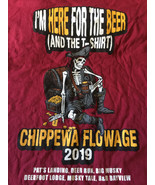 LARGE I&#39;M HERE FOR THE BEER (SKULL) &amp; THE T-SHIRT CHIPPEWA FLOWAGE 2019 ... - $357.56 MXN