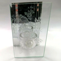 Etched  Bevel Glass &amp; Mirror Votive Candle Holder - £23.32 GBP