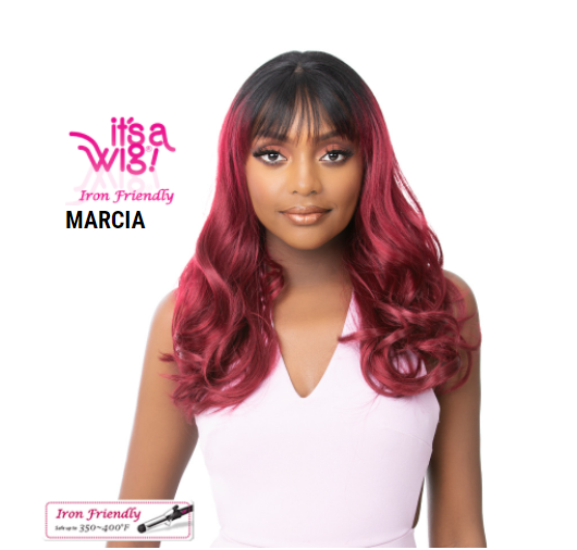 IT'S A WIG SYNTHETIC MARCIA LONG LOOSE WAVY IRON FRIENDLY BANG W  - $28.99