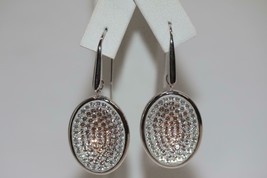 SWAROVSKI Crystal Rhodium Plated Nila Light Peach Oval Hook Earrings Ref#1095039 - £104.63 GBP