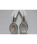 SWAROVSKI Crystal Rhodium Plated Nila Light Peach Oval Hook Earrings Ref... - £102.96 GBP
