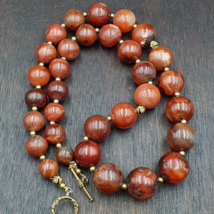 Antique Old Himalayan Indo Tibetan Carnelian Agate Beads Necklace NL-8 - £93.49 GBP