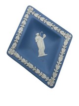 Vintage Wedgewood England Ceramic Plate Cameo Design Blue Diamond Trinket 4&quot; - £9.67 GBP