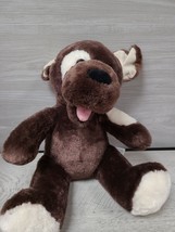 Build A Bear BAB Stuffed Animal Puppy Dog Plush Dark Brown White Spot Eye  - $8.00