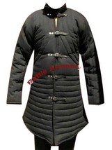 Thick black color &#39;A&#39; shape Gambeson Medieval Padded collar Armor Reenactment - £53.19 GBP+