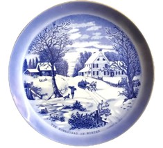 The Homestead In Winter Currier & Ives Price Import 8 1/4" Decorative Plate - £13.96 GBP
