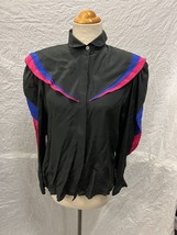 Jerri Sherman Vintage 80s Funky Silk Blouse, Women&#39;s Size 8, Made in Hong Kon... - £38.21 GBP