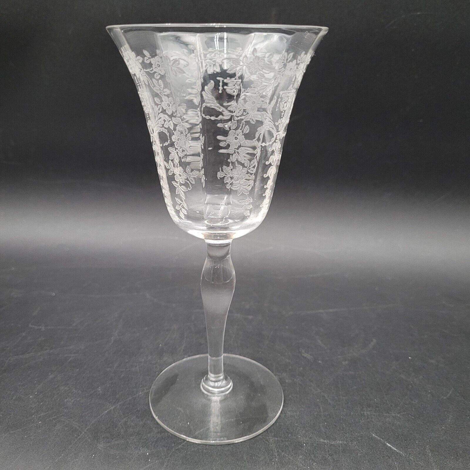 Vintage MIKADO Morgantown 7-5/8&quot; Water Goblet Pattern 7711 Etched Urn &amp; ... - $9.89