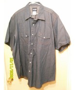 Wrangler Mens Shirt Workwear Denim Pearl Snap Short Sleeve 3X NWT - $464.49 MXN