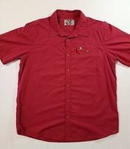 Mossy Oak Mens Size XL Red Rip Stop Short Sleeve Button Up Shirt Very Nice - $24.63