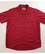 Mossy Oak Mens Size XL Red Rip Stop Short Sleeve Button Up Shirt Very Nice - £19.36 GBP