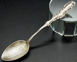 Sterling Silver Souvenir Spoon Masonic Temple Chicago Illinois  - $25.99